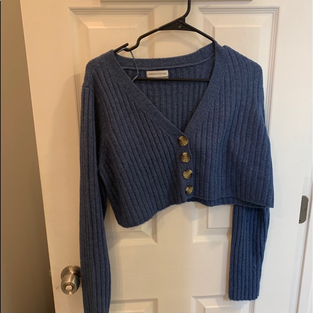 Cropped button down sweater NWOT